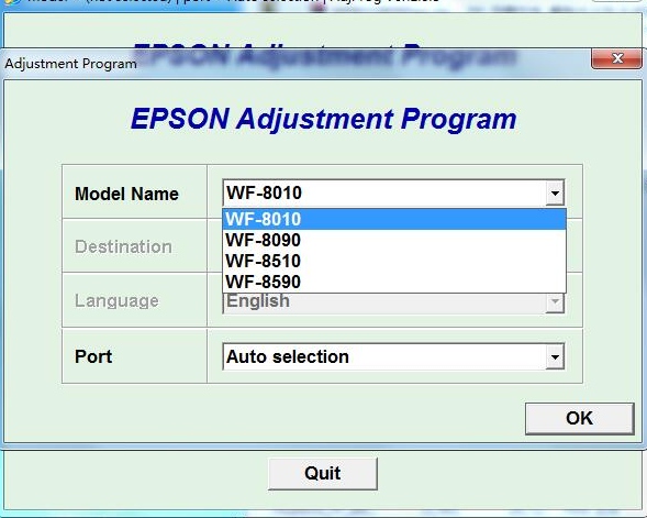 EPSON WF-8010 WF-8090 WF-8510 WF-8590清零软件resetter counter
