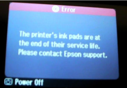 How to fix Epson printers error messages:Ink pads are at the end of their service life